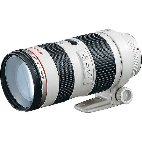 White Canon 70-200mm lens