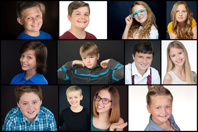 Collage of kid's headshots